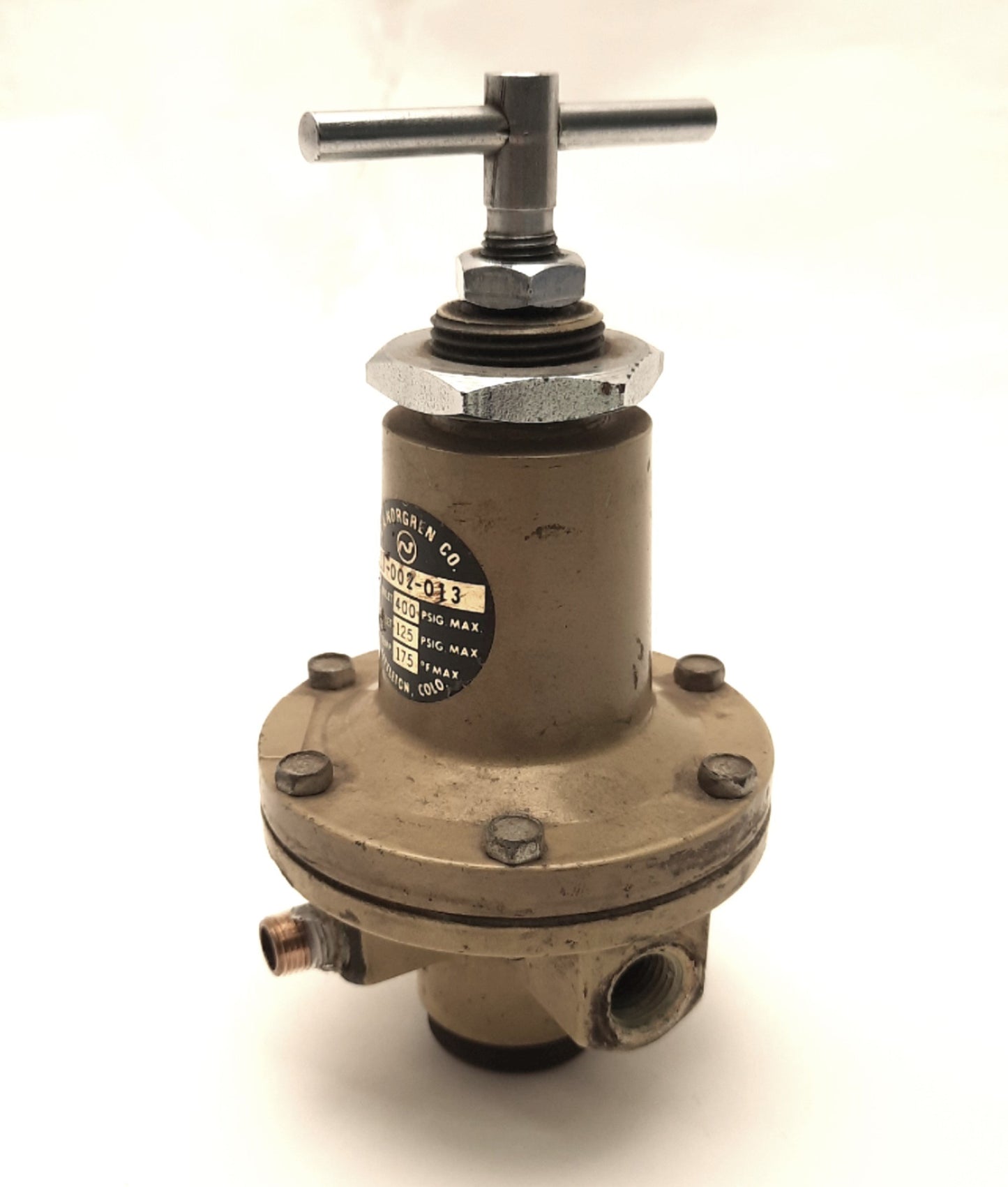 Used CA Norgren 11-002-013 Precision Regulator 125Psi Outlet Max, 400Psi Max Inlet