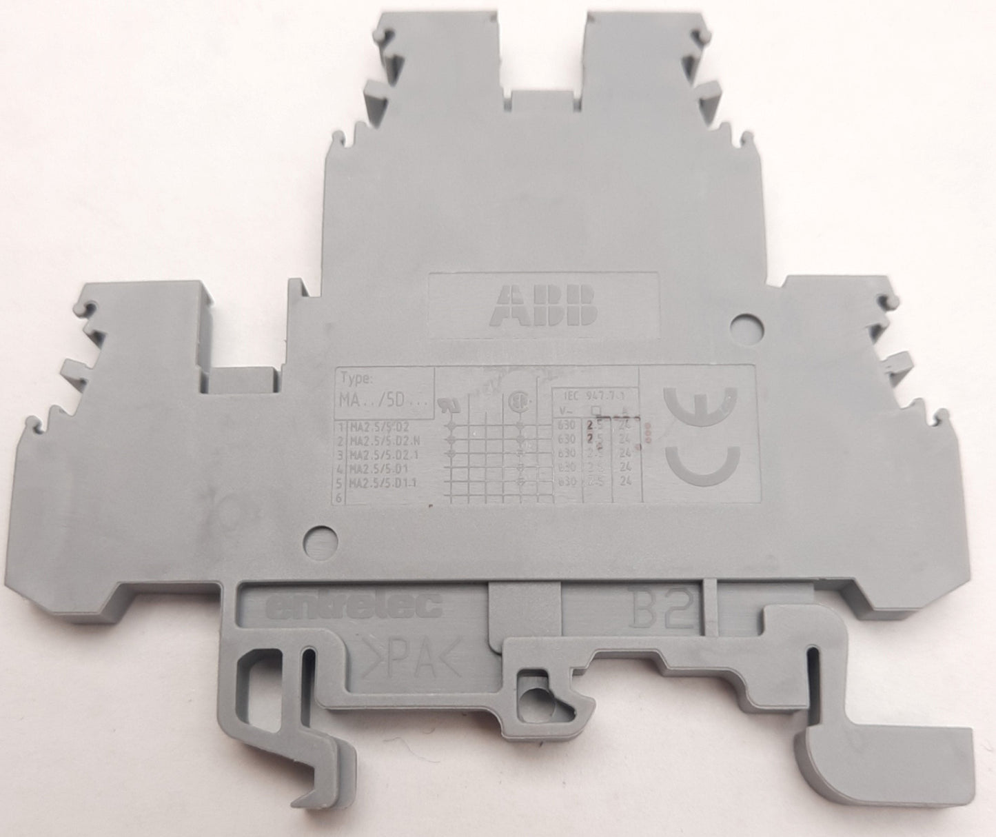 New Lot of 50 ABB 1SNA115490R1300 MA2.5/5.D2 Terminal Block, 2 Pole, 630V, 24A
