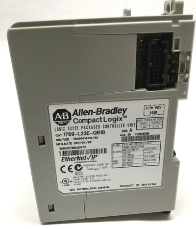 Used Allen Bradley 1769-L23E-QB1B CompactLogix 5323E Controller EtherNet/IP 0.5MB