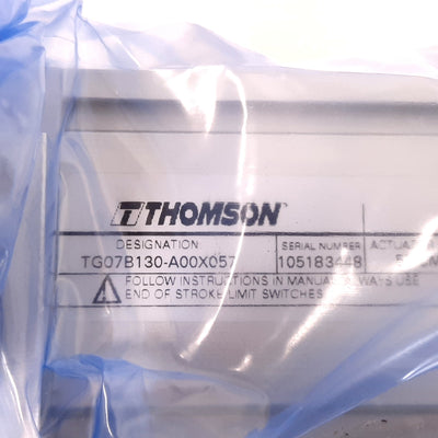 New Thomson TG07B130-A00X057 Linear Actuator, Belt Driven, Stroke: 303mm, 130mm/Rev