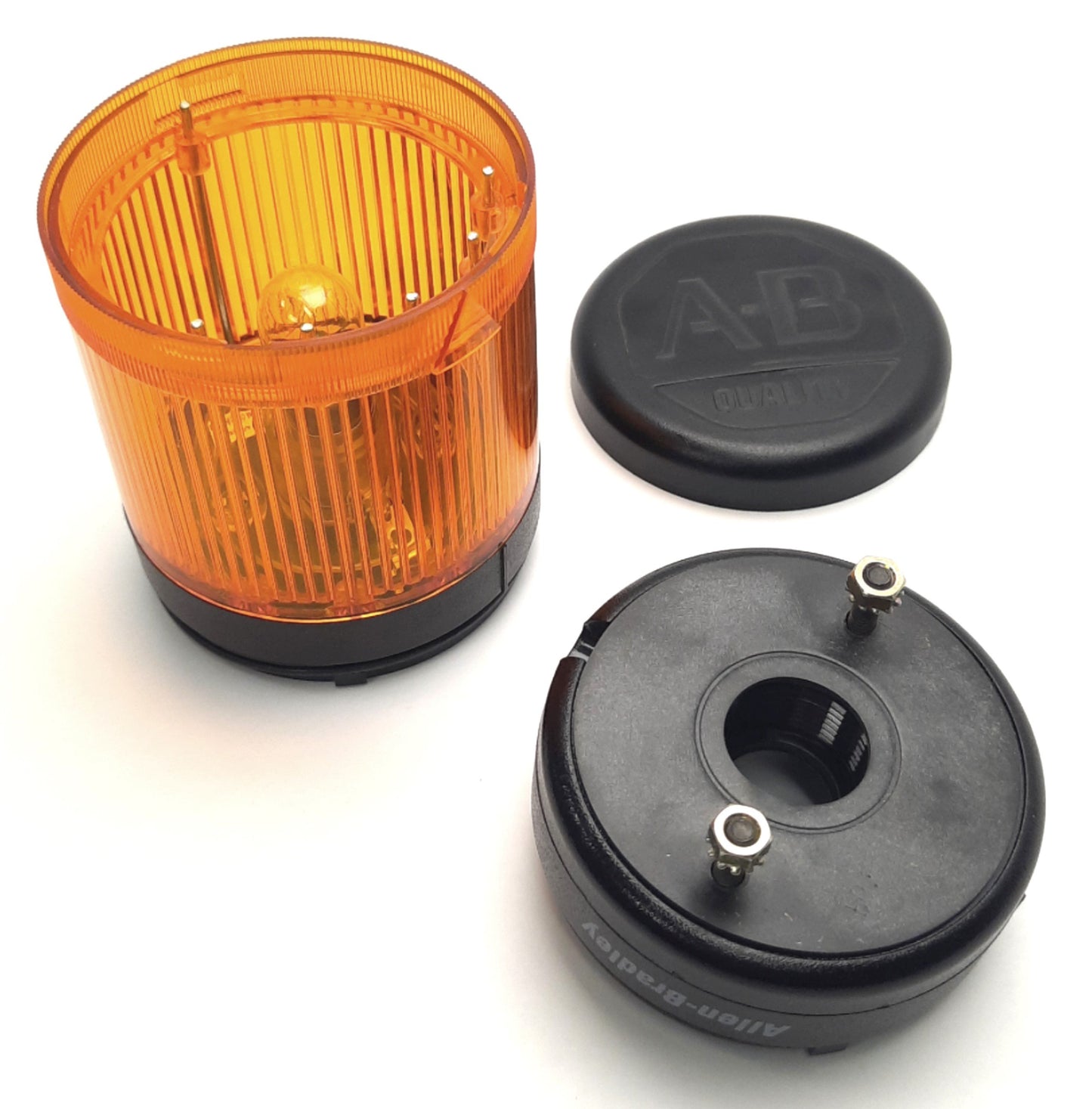 Used Allen Bradley 855T-B100DN5 Incandescent Stack Light, Steady, Amber, 120v AC 7W