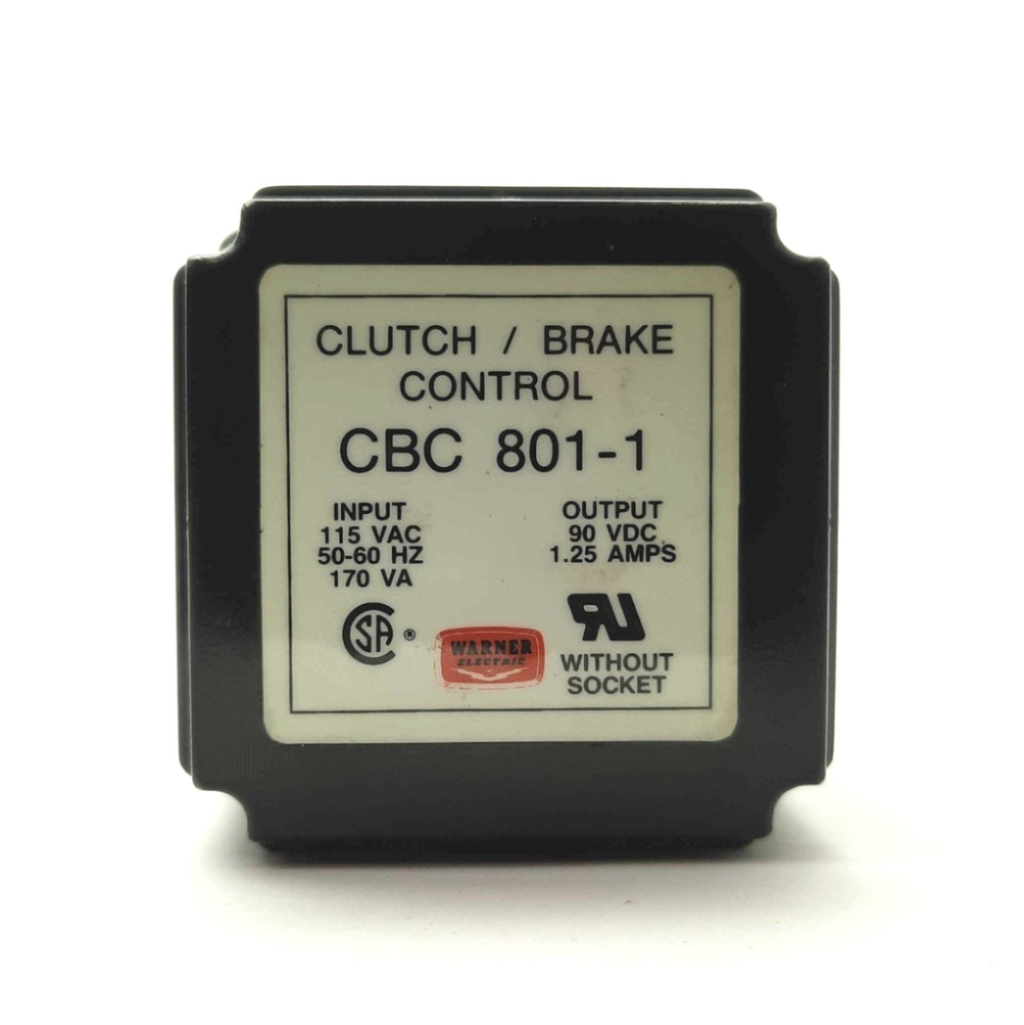 New Other Warner Electric CBC-801-1 Clutch/Brake Control 115VAC 170VA to 90VDC 1.25A 8-Pin