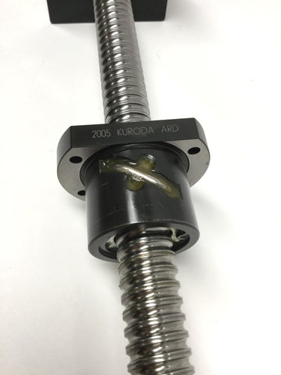 Used Kuroda 2005 ARD Mounted Rolled Ball Screw, 20mm Dia x 5mm Lead, 405mm Travel