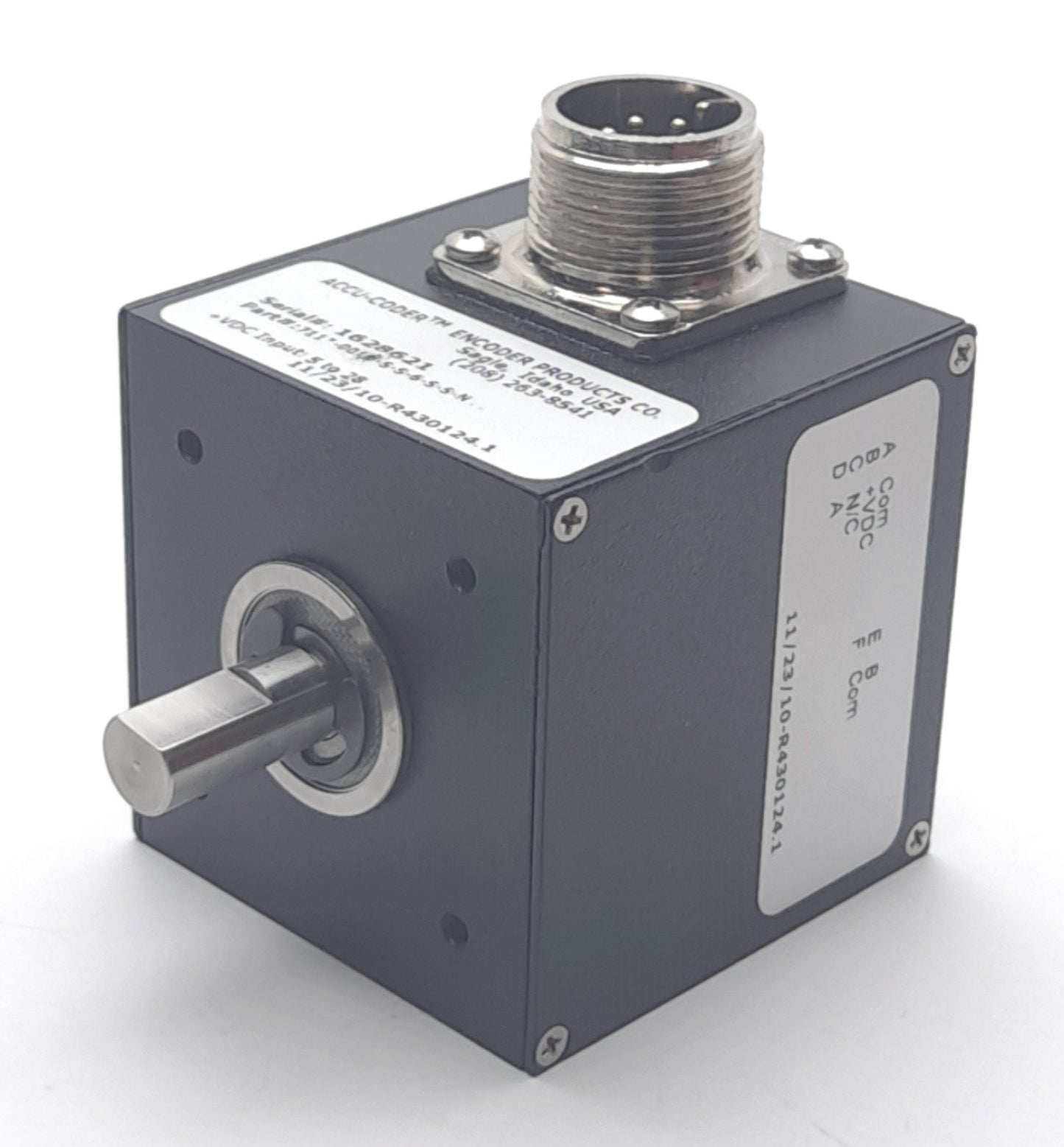 Used Accu-Coder 711-0010-S-S-6-S-S-N Incremental Shaft Encoder, 10CPR, 5VDC, 6-pin