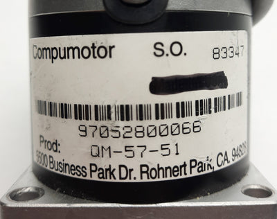 Used Parker QM-57-51 Compumotor Hybrid-Stepper Motor, 90-130VAC, NEMA 23, 65oz-in