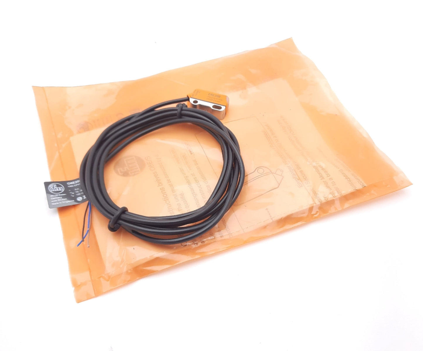 New IFM O8E200 Through Beam Sensor Receiver 10-30VDC, PNP, 100mA, 3M, 633nm