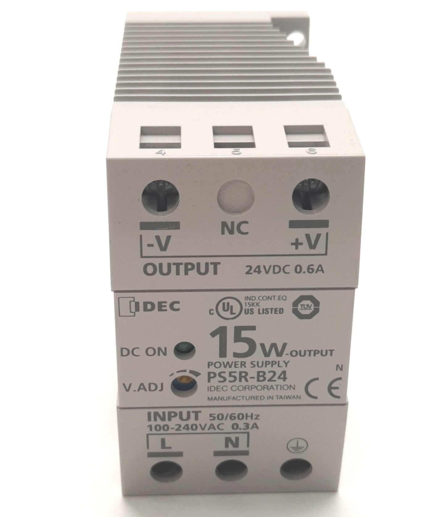 Used Idec PS5R-B24 DIN Rail Power Supply 100-240v AC Input, 24v DC 0.6A Output