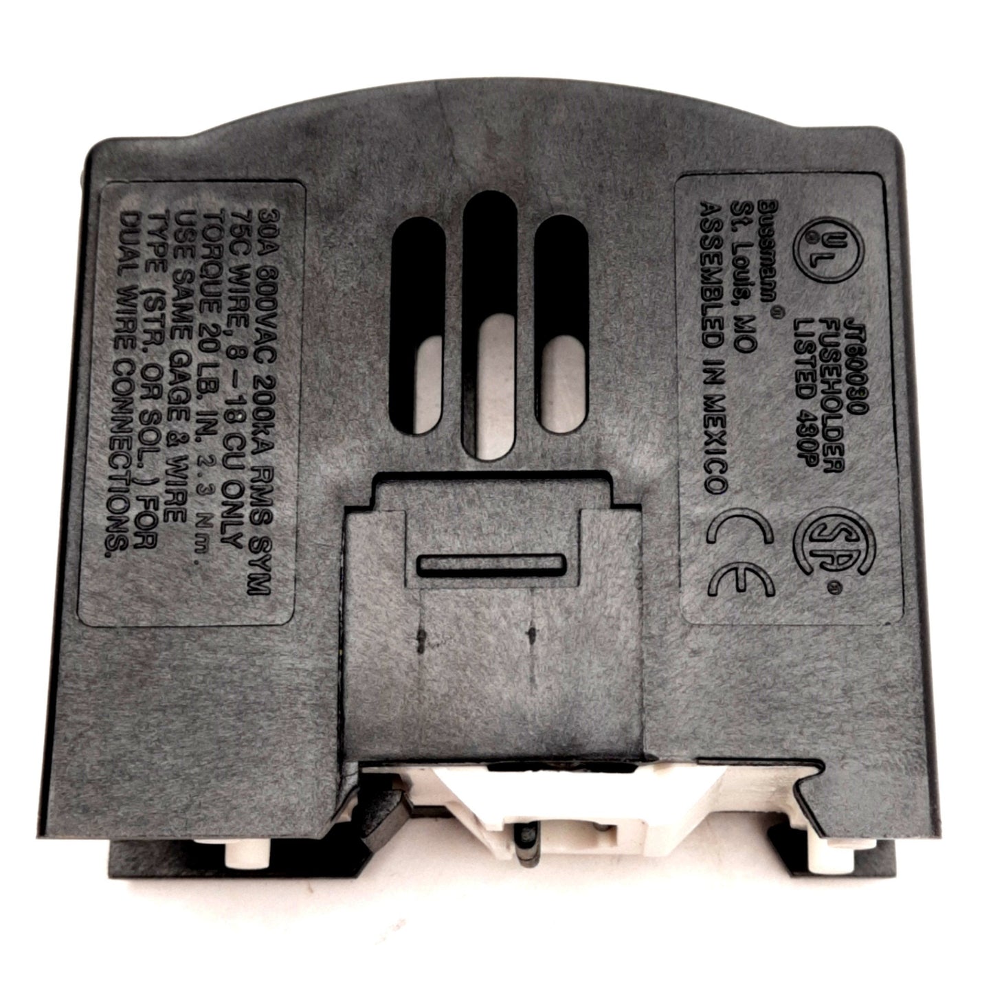 New Eaton JT60030 Bussmann Fuse Holder 0-30A 600VAC Class J Fuse, DIN Rail