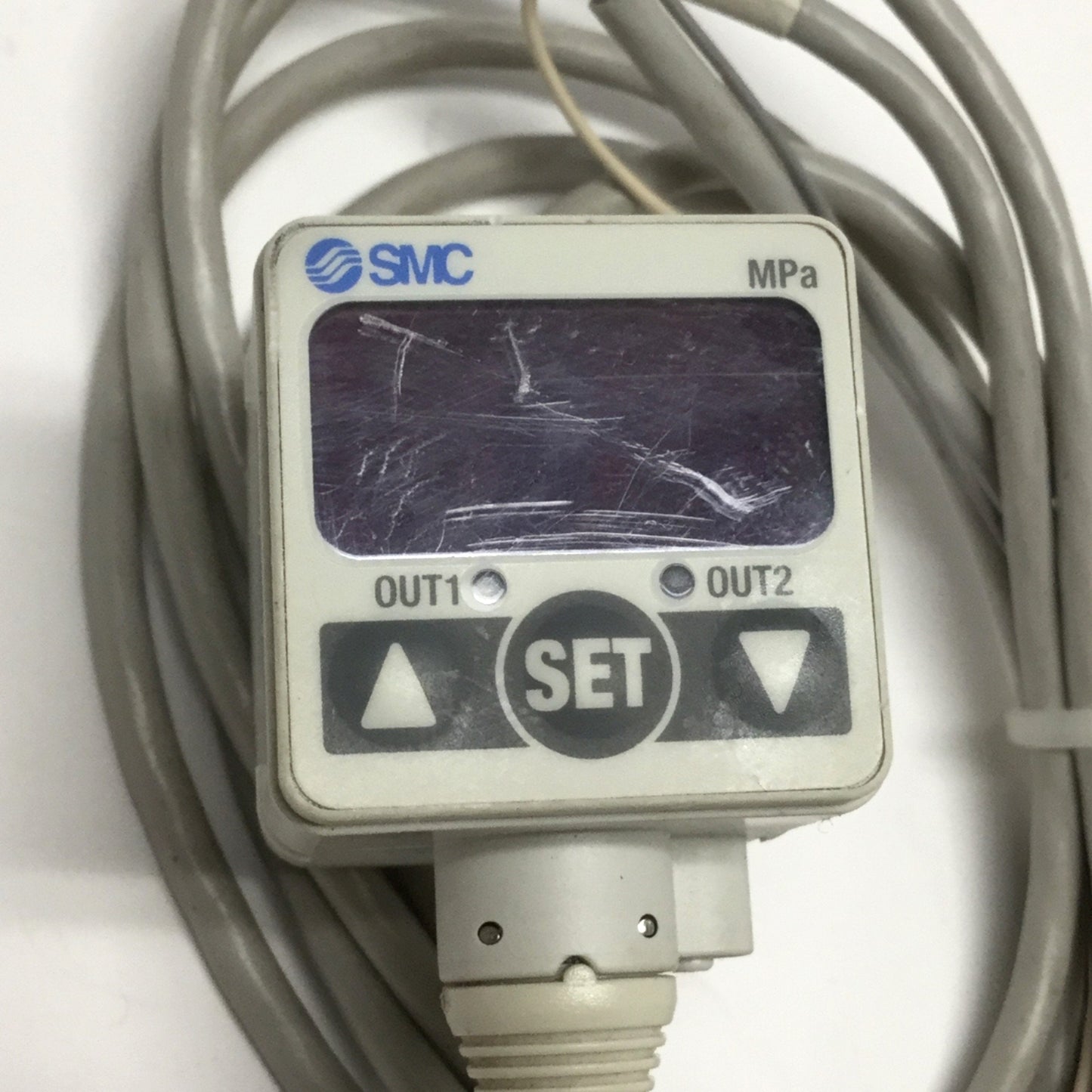 Used SMC ISE40-01-62L Digital Pressure Switch -0.1 to 1.0MPa, 12-24VDC, PNP, 1/8" NPT