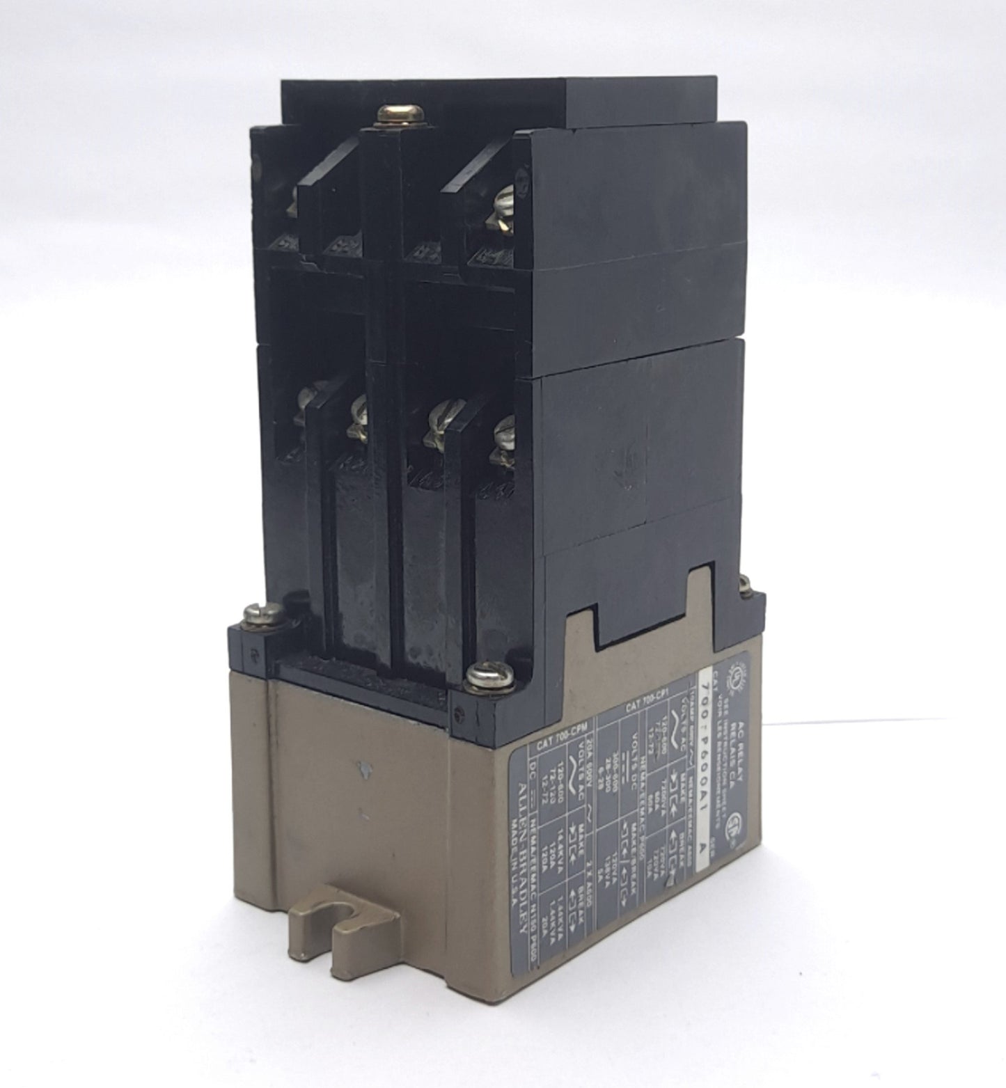Used Allen-Bradley 700-P600A1 Series B General Purpose Relay 115-120VAC Coil Voltage