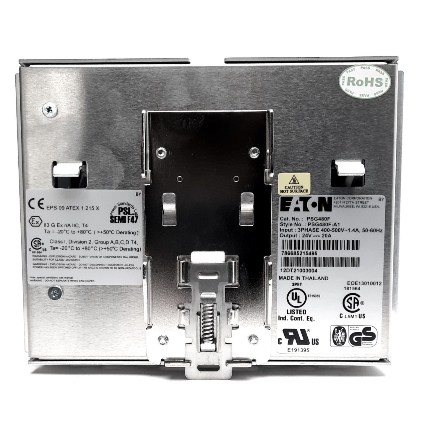 New Eaton PSG480F-A1 Power Supply, 480W, 3-Phase 400-500VAC 1.4A In, 24VDC 20A Out