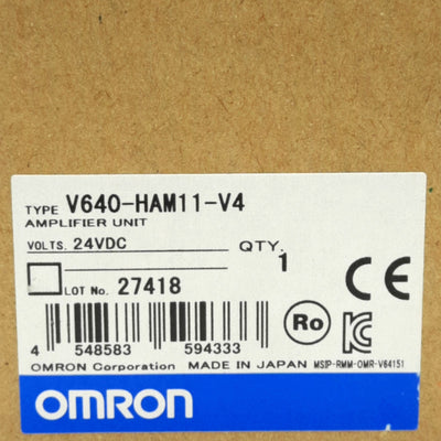 New Omron V640-HAM11-V4 CIDRW Amplifier Unit, 24VDC, 150mA Max, RC-232C/RS-485 20MO
