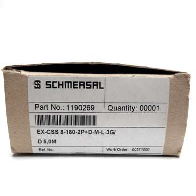 New Schmersal EX-CSS 8-180-2P+D-M-L-3G/D Inductive Safety Sensor, PNP 24VDC .05A