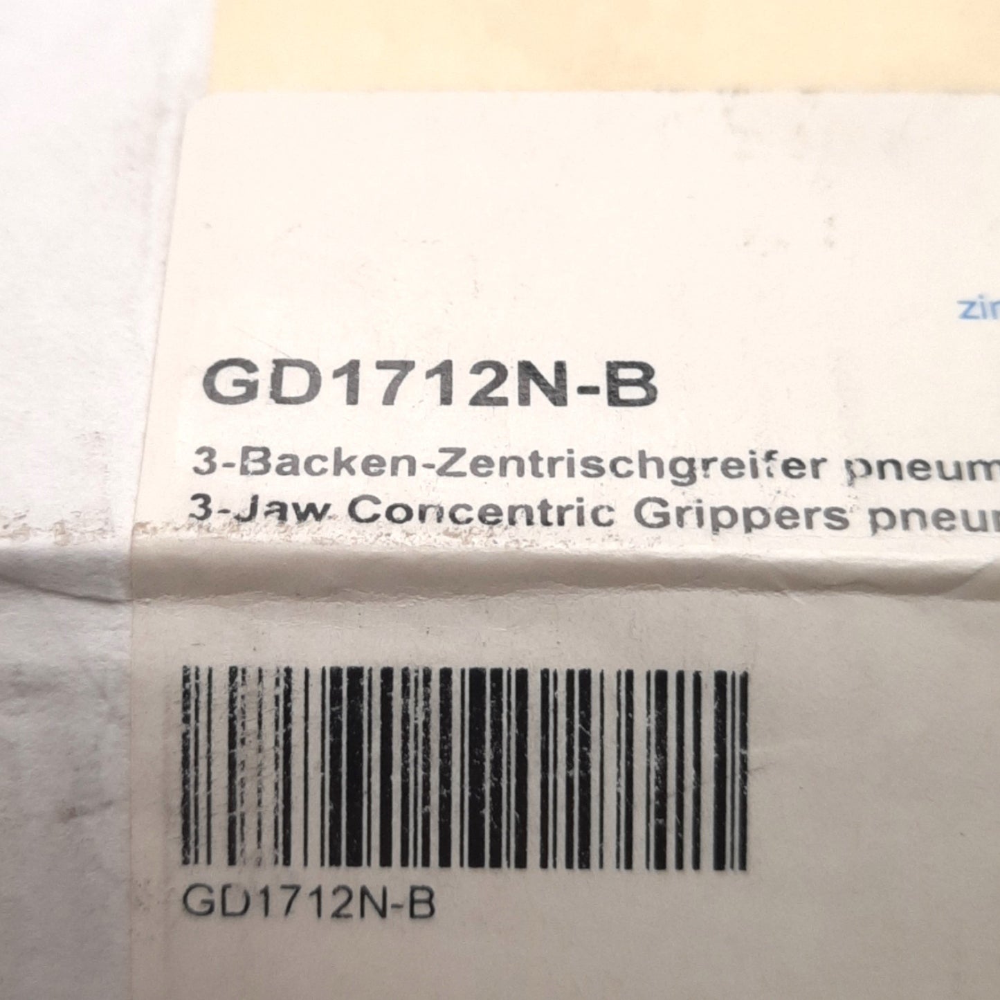 New Sommer Zimmer Group GD1712N-B 3-Jaw Gripper, 3-8 Bar, 12mm Stroke, 1700N