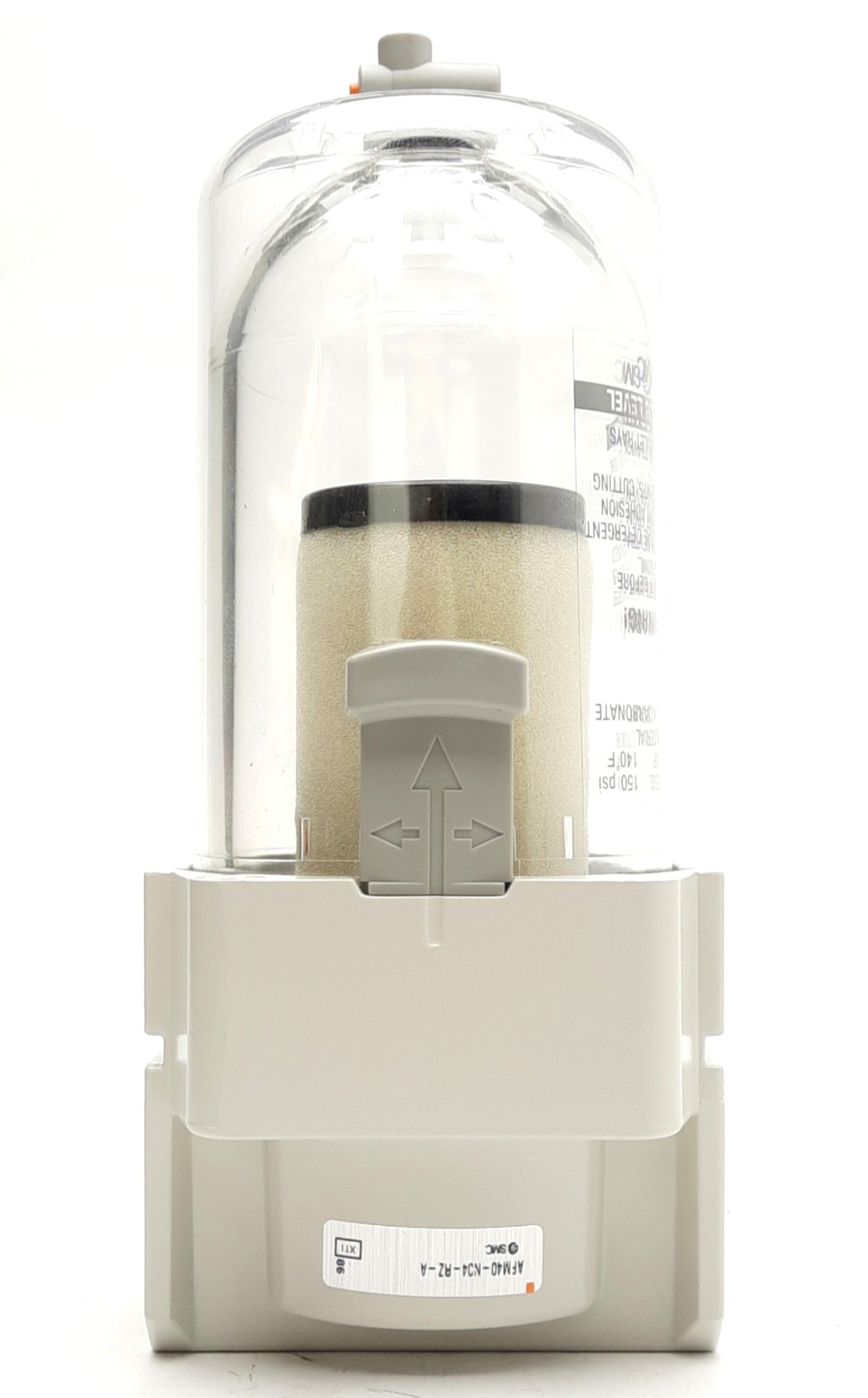 New SMC AFM40-N04-RZ-A Mist Filter/Separator, 1/2" NPT 150psi Max Right To Left Flow