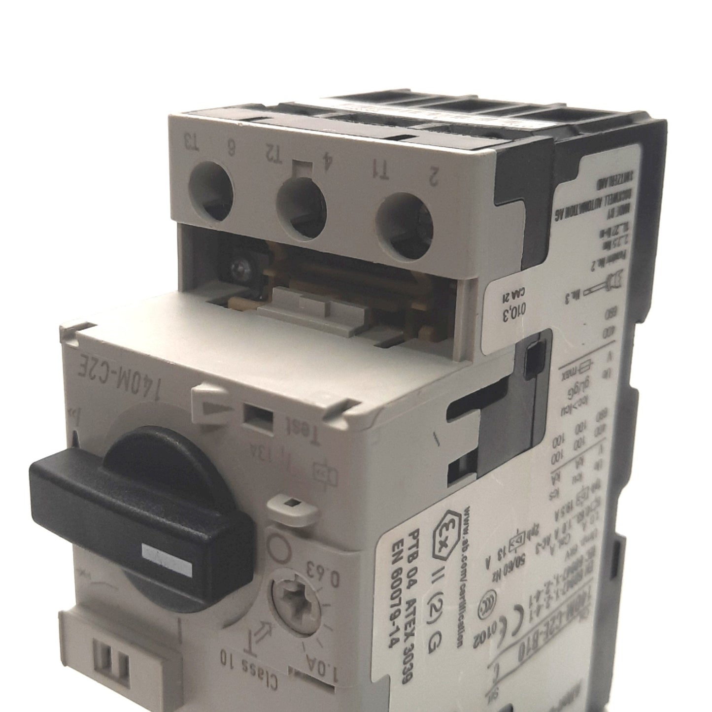 Used Allen Bradley 140M-C2E-B10 Motor Protection Circuit Breaker 0.63-1.0A 600V 3-Ph