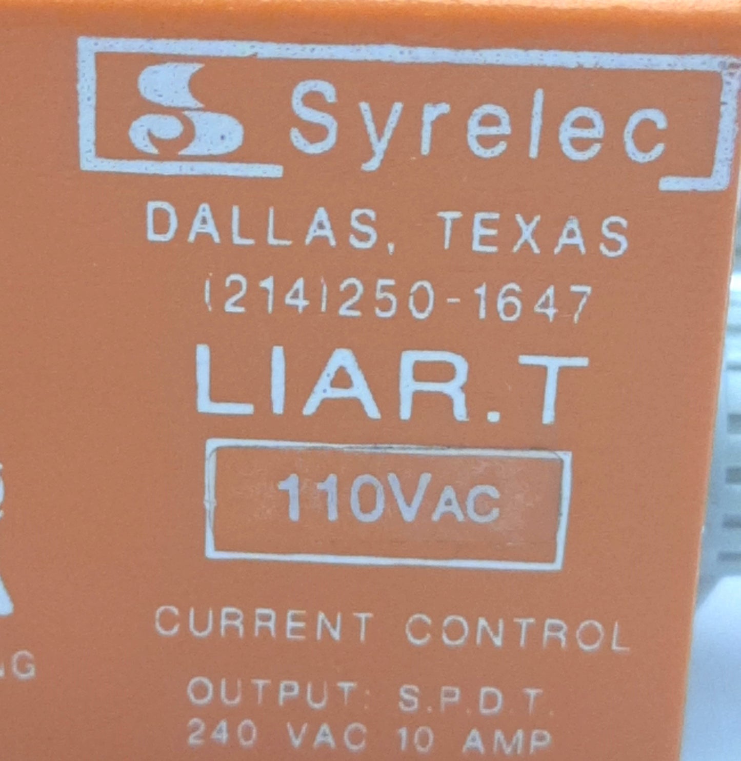 Used Crouzet LIAR.T-110VAC Current Control Relay 110VAC Max Input, SPDT 10A Output