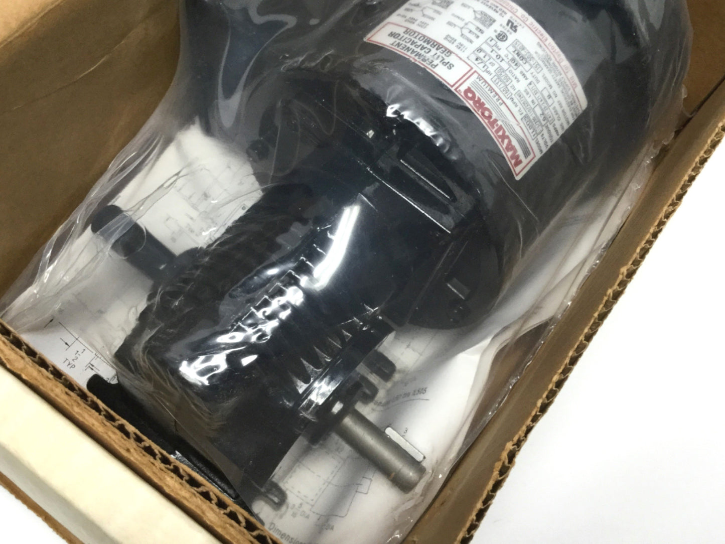 New Dayton 1L505 Maxi-Torq Permanent Split Cap Gearmotor 160RPM, 115/230VAC, 1/4HP