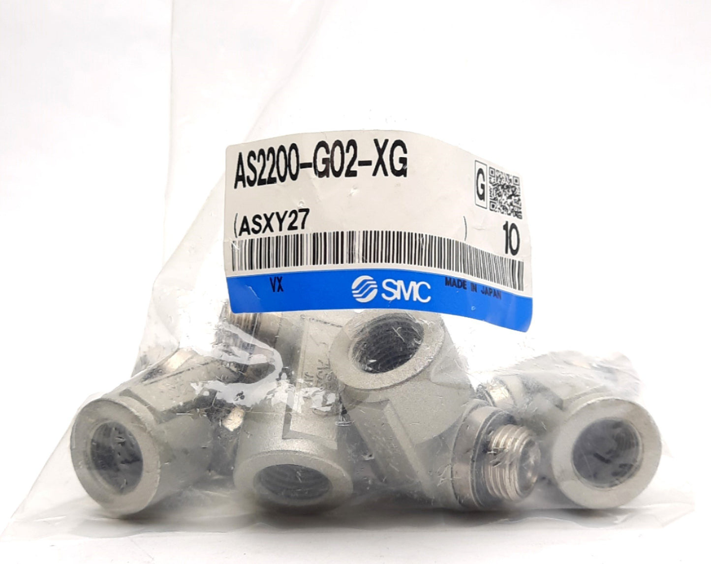 New – Open box Lot Of 5 SMC AS2200-G02-XG Pneumatic Flow Regulator, 1/4" R to 1/4" Rc F, 1Mpa