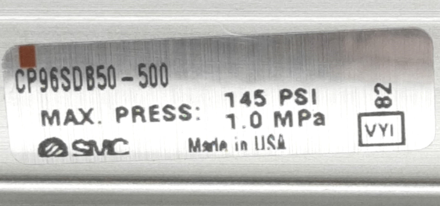 New SMC CP96SDB50-500 Compact Tie Rod Cylinder, 50mm Bore, 500mm Stroke, G 1/4