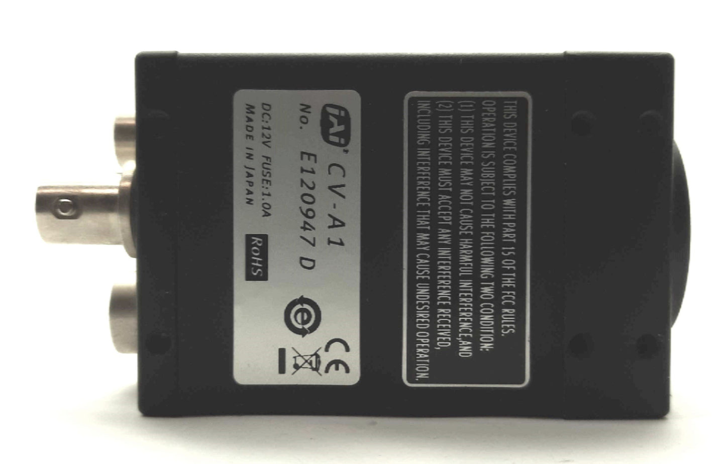 Used JAI CV-A1-28 Machine Vision Camera 28MHz 1/2"CCD 1392x1040@16FPS 12VDC C-Mount