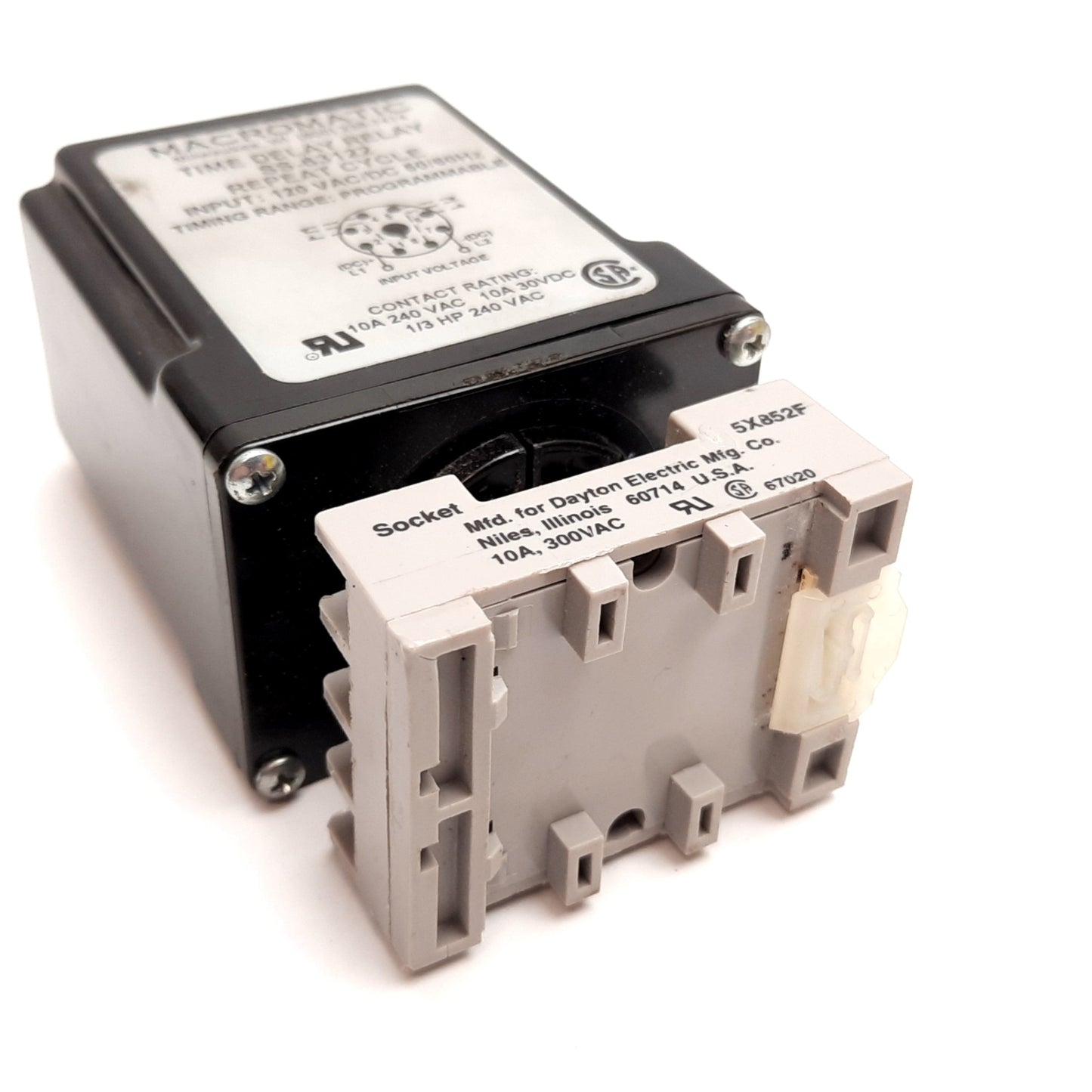 Used Macromatic SS-63122 Time Delay Relay, 0.6sec to 24hrs, Input: 120VAC/DC