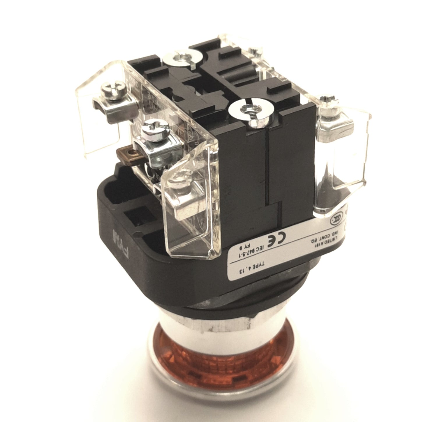 Used Allen Bradley 800T-FXQH24AA1 Illuminated Pushbutton, Push/Pull, Amber, 24v AC/DC