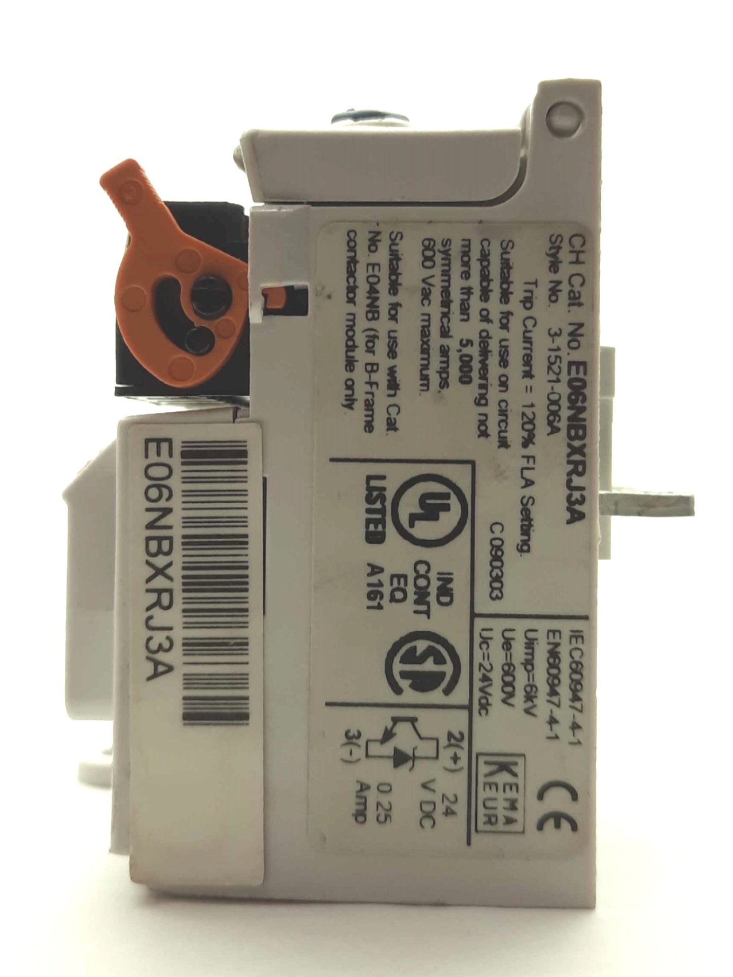 Used Eaton E06NBXRG3A IEC Overload Relay/Contactor Controller, 24VDC, 6.3-20A *Mount*