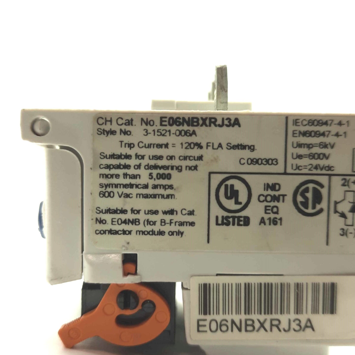 Used Eaton E06NBXRG3A IEC Overload Relay/Contactor Controller, 24VDC, 6.3-20A *Mount*