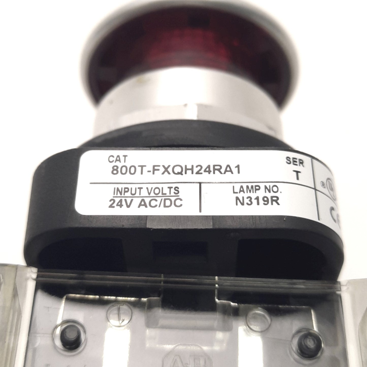 Used Allen-Bradley 800T-FXQH24RA1 LED Illuminated E-Stop Push/Pull, Red, 1NO 2NC