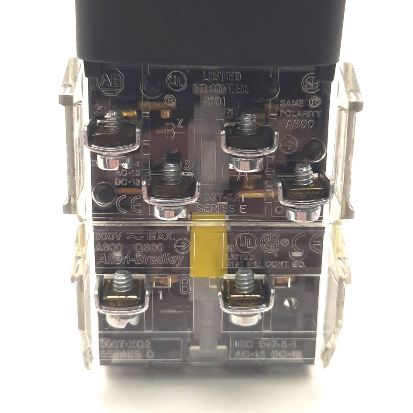 Used Allen-Bradley 800T-FXQH24RA1 LED Illuminated E-Stop Push/Pull, Red, 1NO 2NC