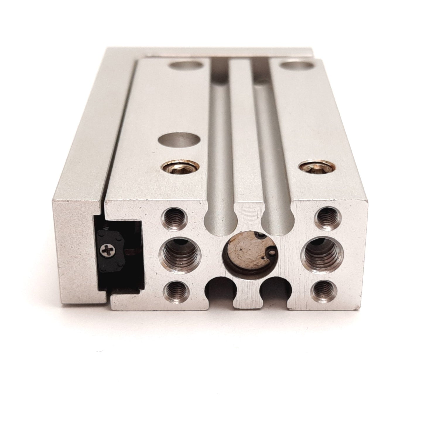 Used SMC MXU6-25 Compact Slide Table, Bore: 6mm, Stroke: 25mm, 0.7MPa, M5x0.8