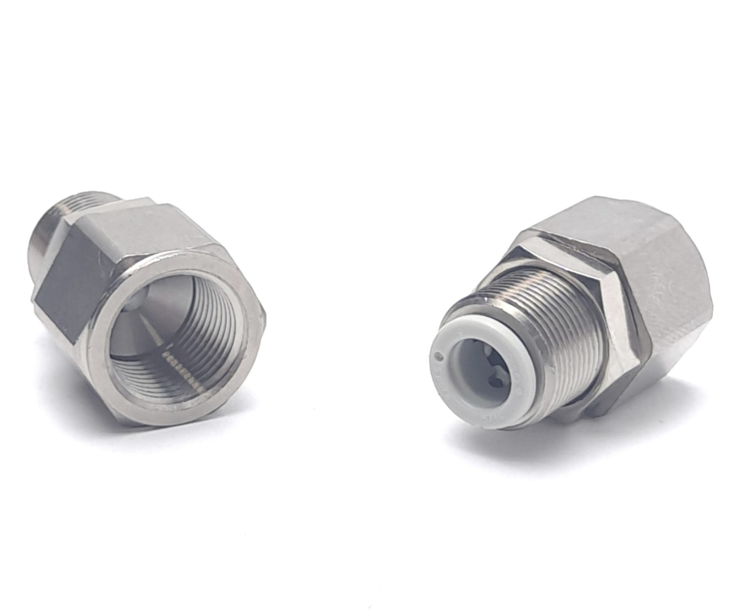 New – Open box Lot of 8 New SMC KQ2E08-G03N Bulkhead Union Air/Water Fittings, 3/8mm Tube