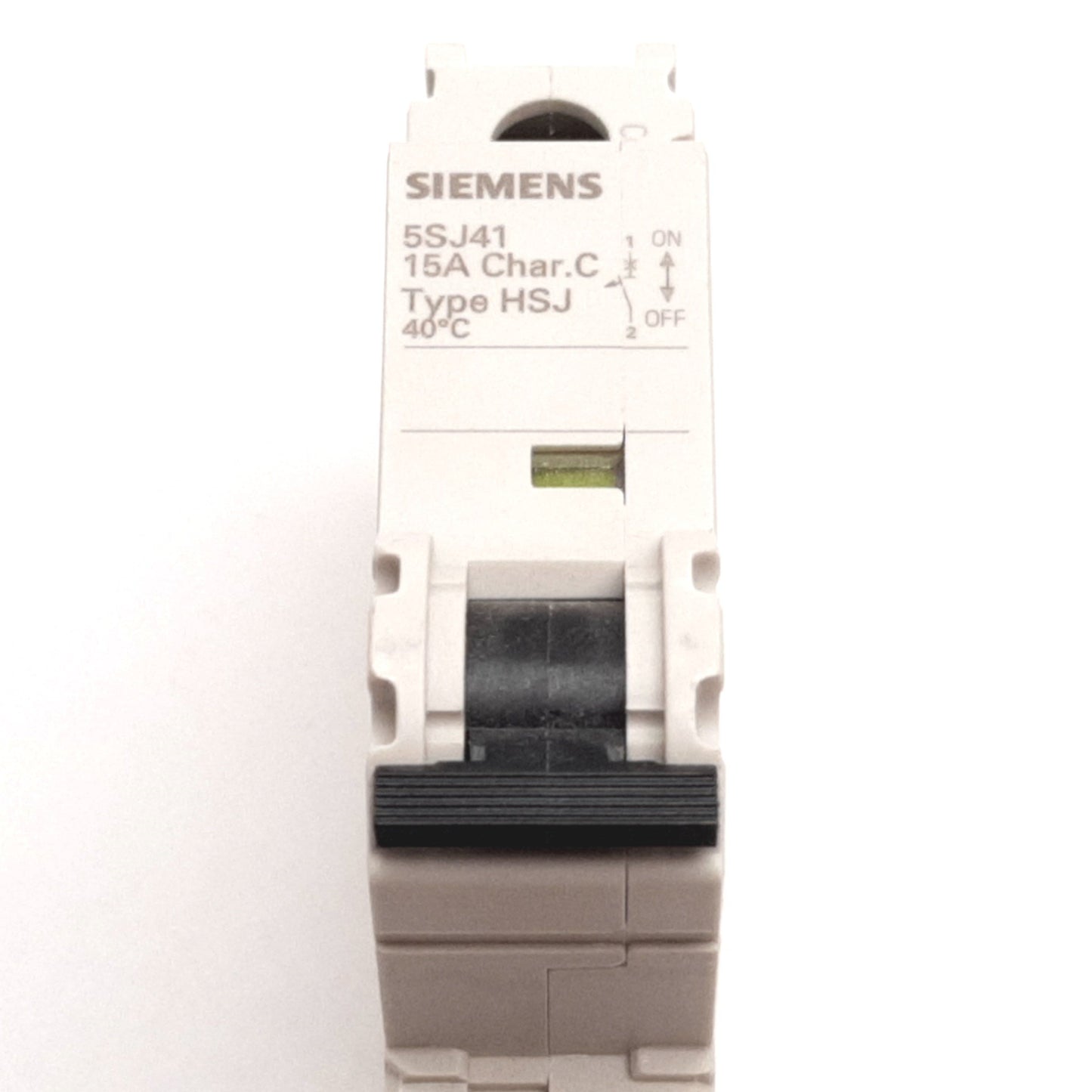 New Siemens 5SJ4118-7HG40 Circuit Breaker, 1-Pole, C-Curve, Rating: 15A 240VAC 60VDC