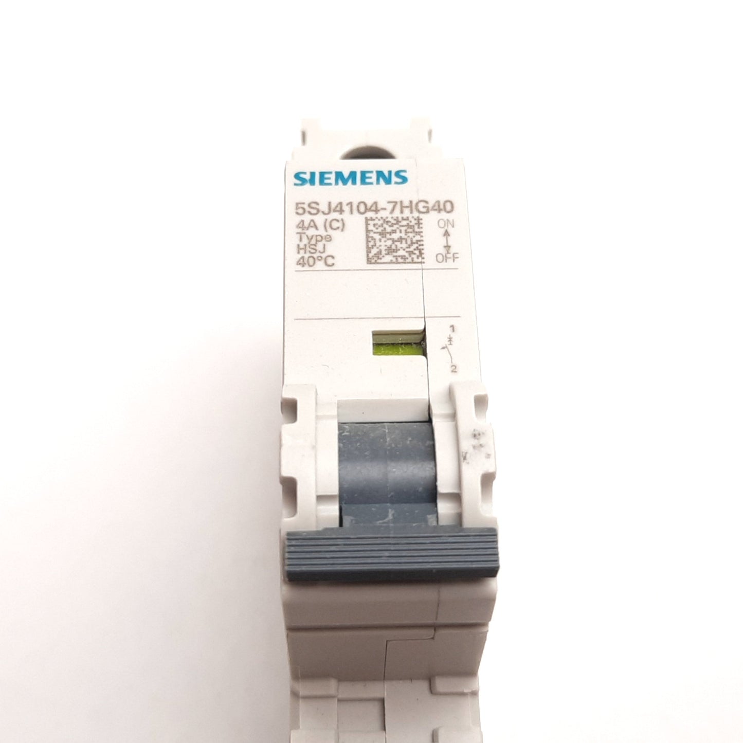 New Siemens 5SJ4104-7HG40 Circuit Breaker, 1-Pole, C-Curve, Rating: 4A 240VAC 60VDC