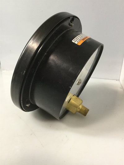 Used USG Test Gauge/Gage 0-600 PSI Dial: 4"Dia Housing: 6" Dia, Back Port: 1/4" NPT