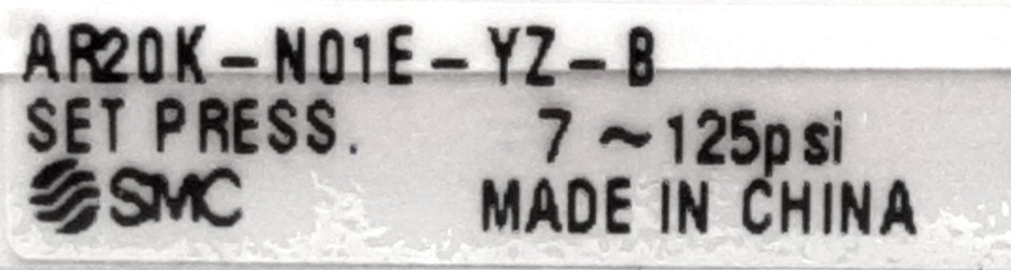New SMC AR20K-N01E-YZ-B Regulator w/Backflow Function 1/8" NPT 7~125psi 150psi Max
