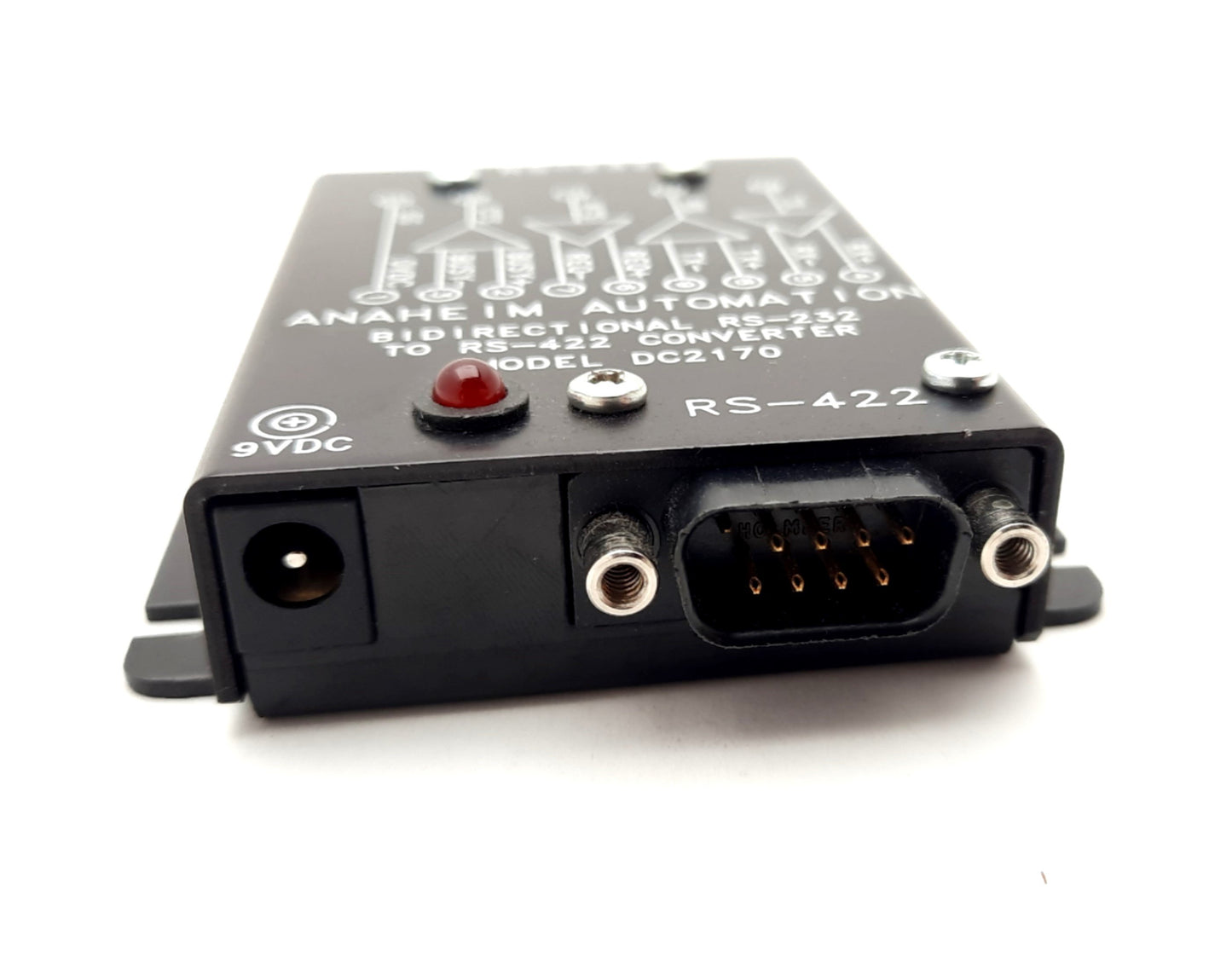 Used Anaheim DC2170 Bidirectional RS-232 to RS-422 Converter, Supply 9VDC, 9-Pin