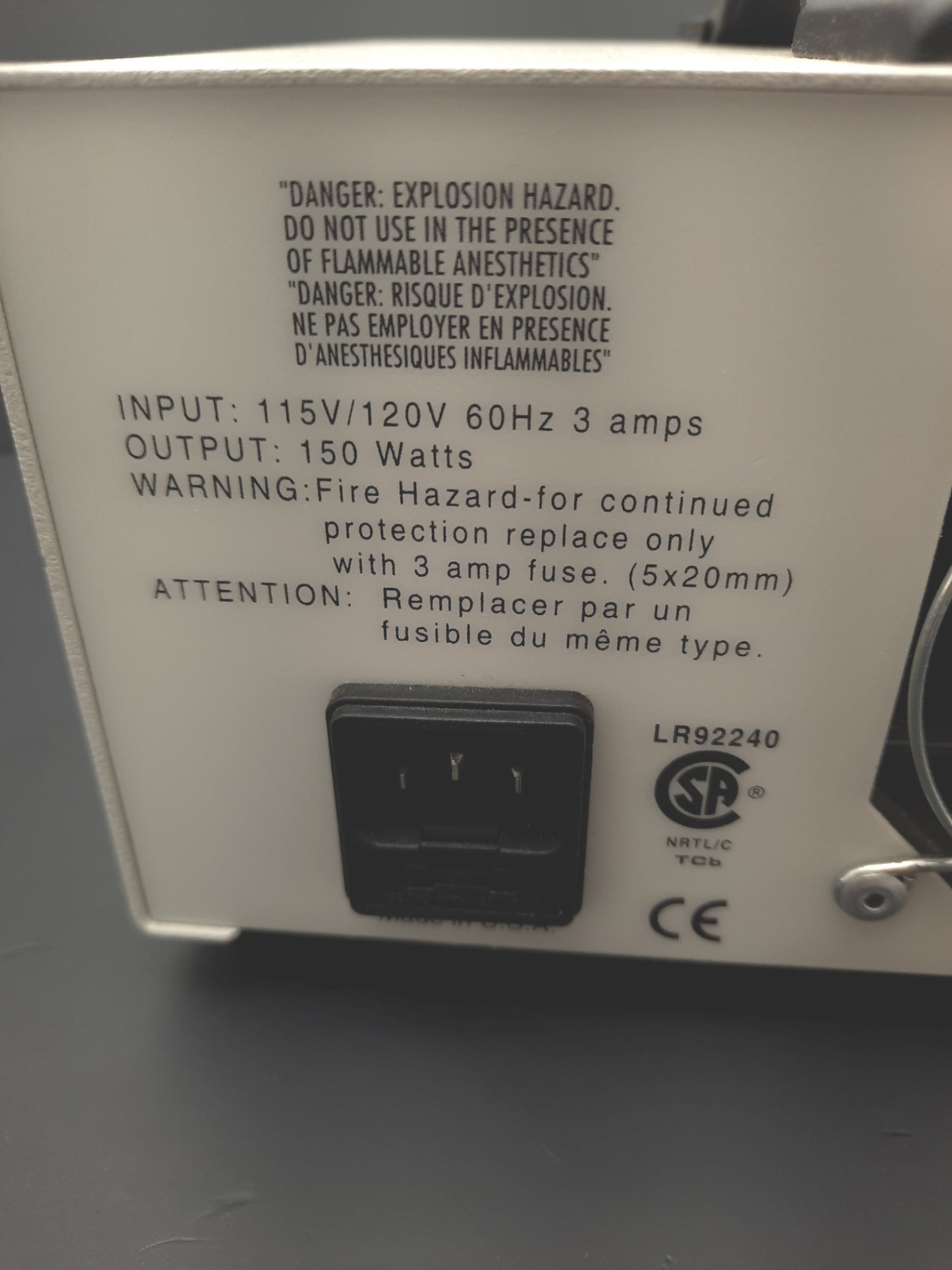 Used Leeds 20500./14 Microscope Fiber Optic Light Source 115-120VAC, 150W EKE
