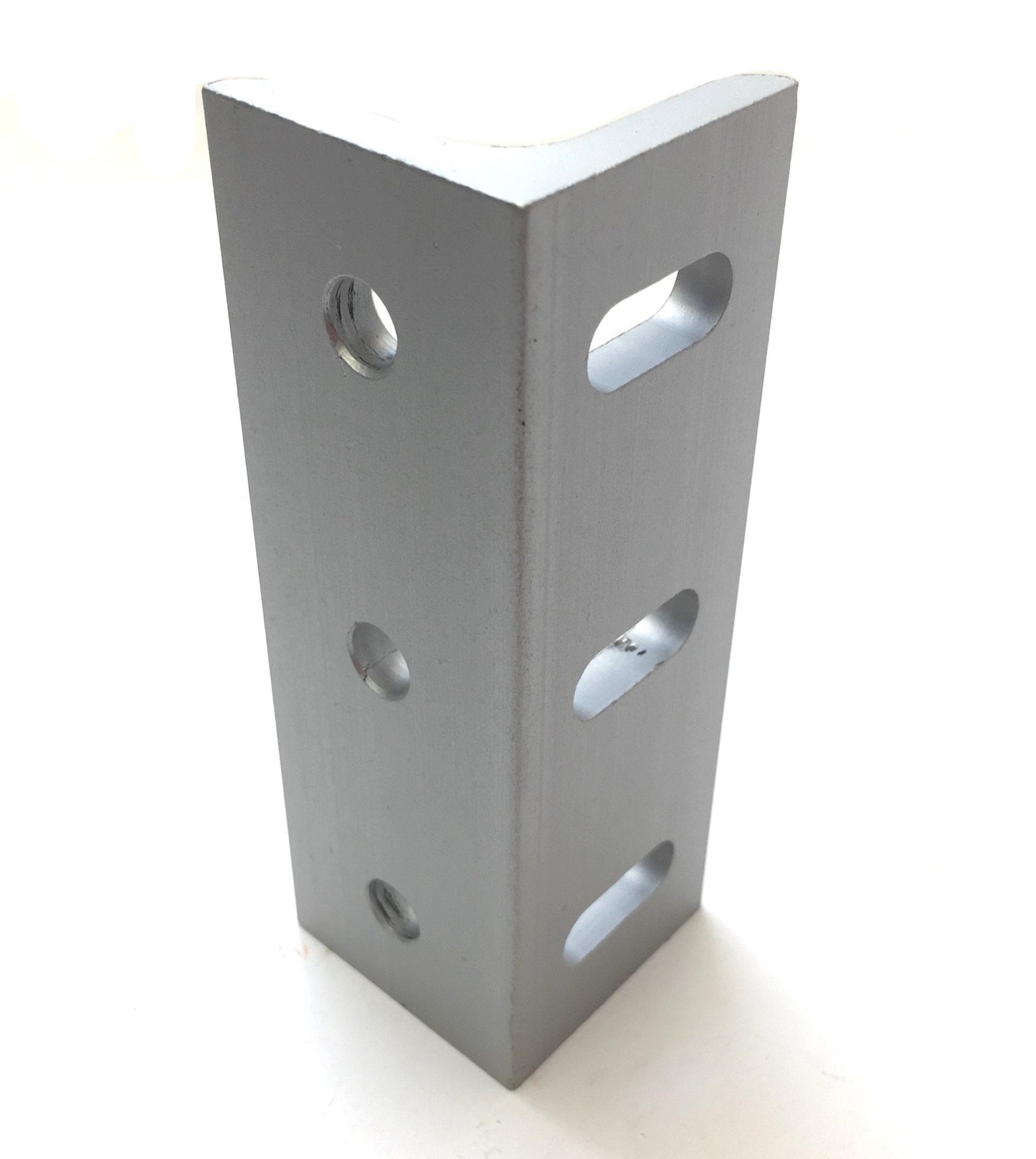 Used Lot of 4 80/20 4296 Aluminum Extrusion Inside 90 Degree Corner Brackets, 6-Hole