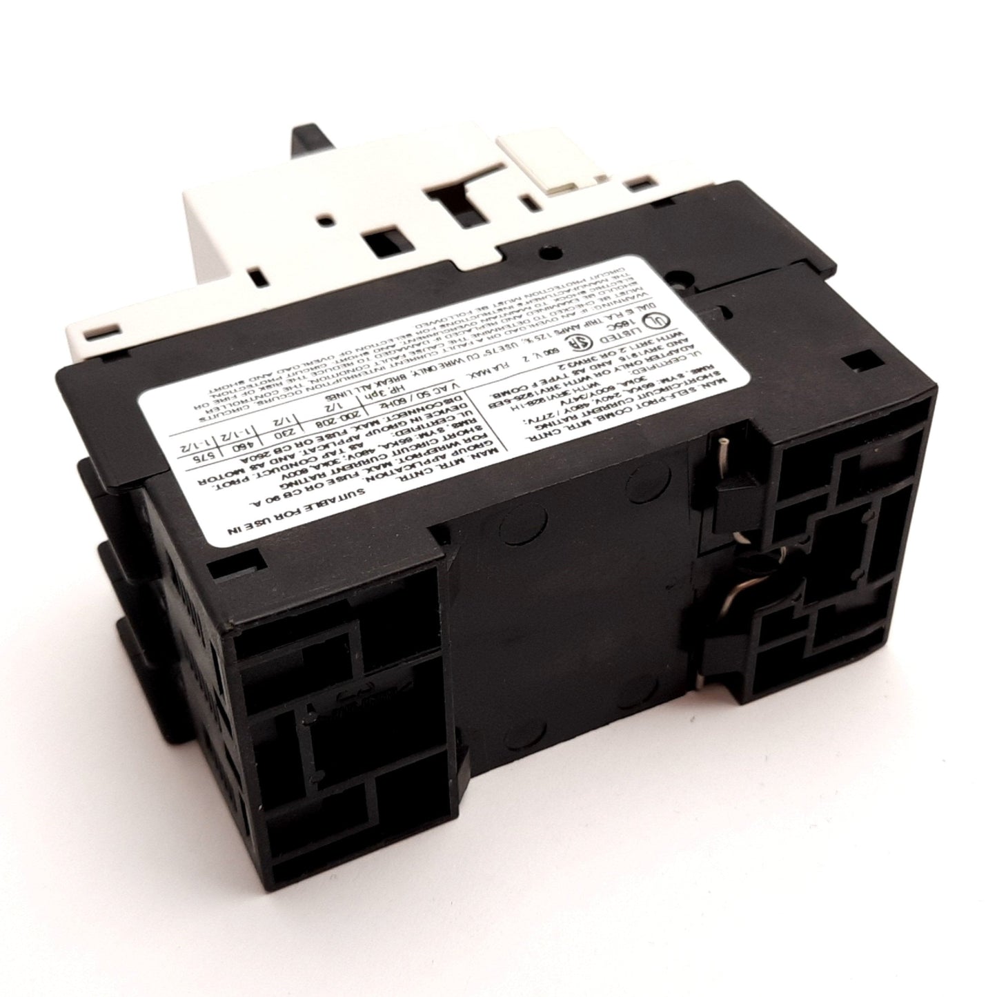 New Siemens 3RV1021-1BA10 Manual Motor Starter, 3-Pole, 1.4-2A, With 3RV1901-1E Aux