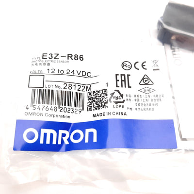 New Omron E3Z-R86 Retro-Reflective Photoelectric Sensor, Range: 100mm-4m, 12-24VDC