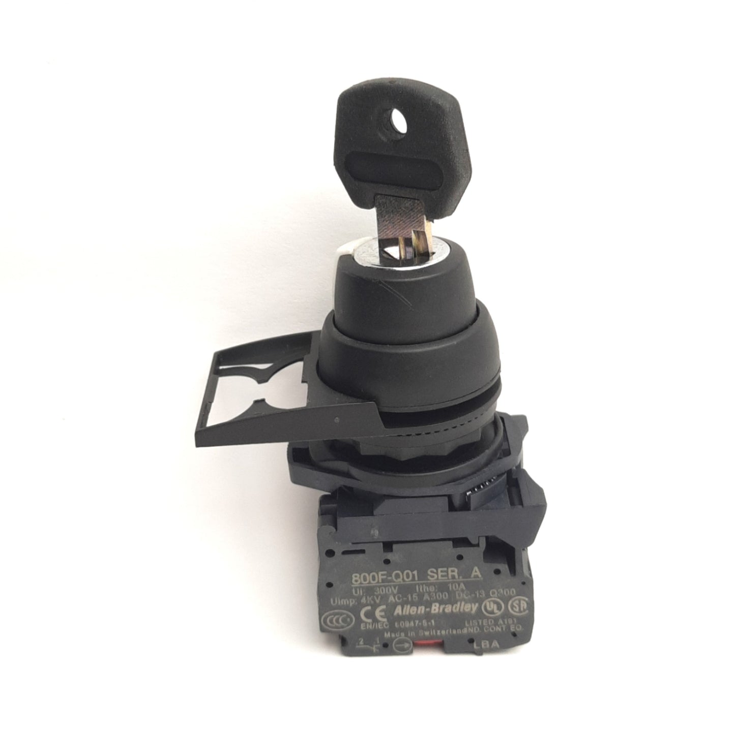 Used Allen Bradley 800FP-KM21 22mm Keyed Selector Switch, 2-Position, Maintained, 1NC