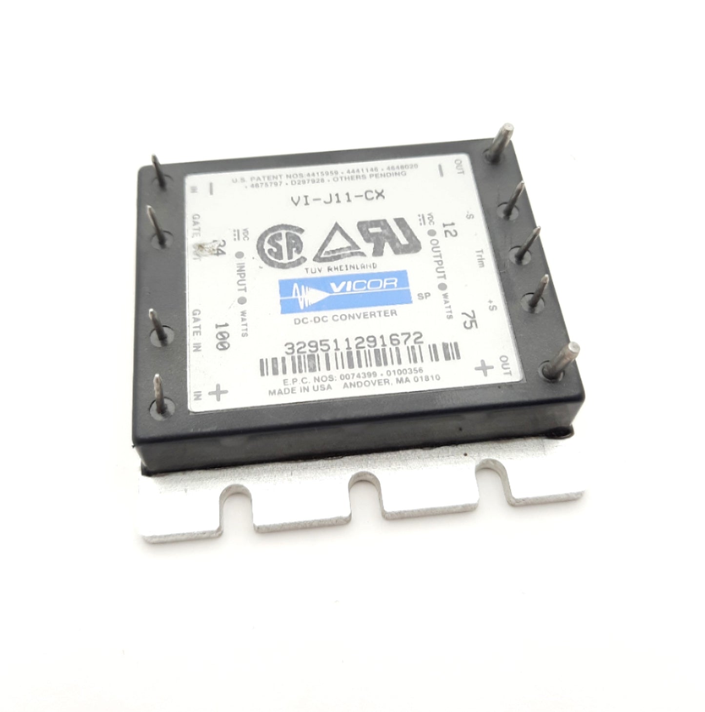 Used Vicor VI-J11-CX Isolated Module DC-DC Converter 1 Output 12V 6.25A 21V-32VDC 75W