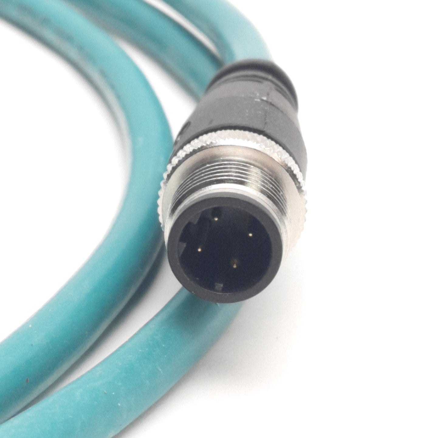 Used Allen-Bradley 1585D-M4UBJM-2 Ethernet Cable Cord M12 4-Pin to RJ45 Connector, 2m