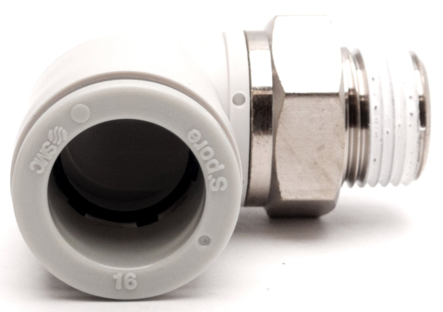 New Lot of 5 SMC KQ2L16-03NS Push to Connect Elbow Fittings 3/8" R to 16mm P2C