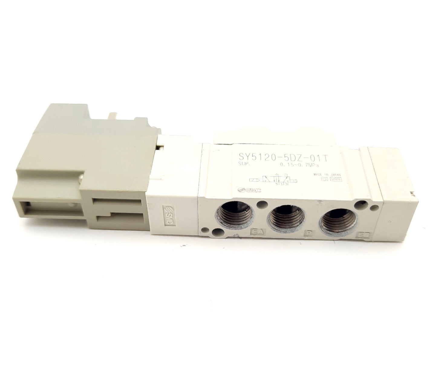 Used SMC SY5120-5DZ-01T Solenoid Valve 5-Port, 2-Pos. 24VDC Coil 1/8" NPTF Ports