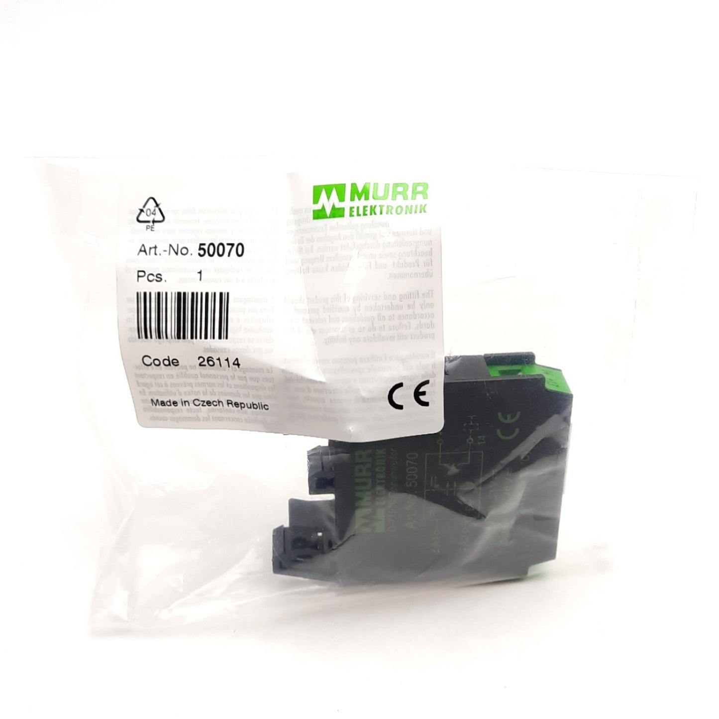 New MURR 50070 Solid State Relay, SPST NO, In 10-53VDC, Out 40VDC/ 2A, Din-Rail