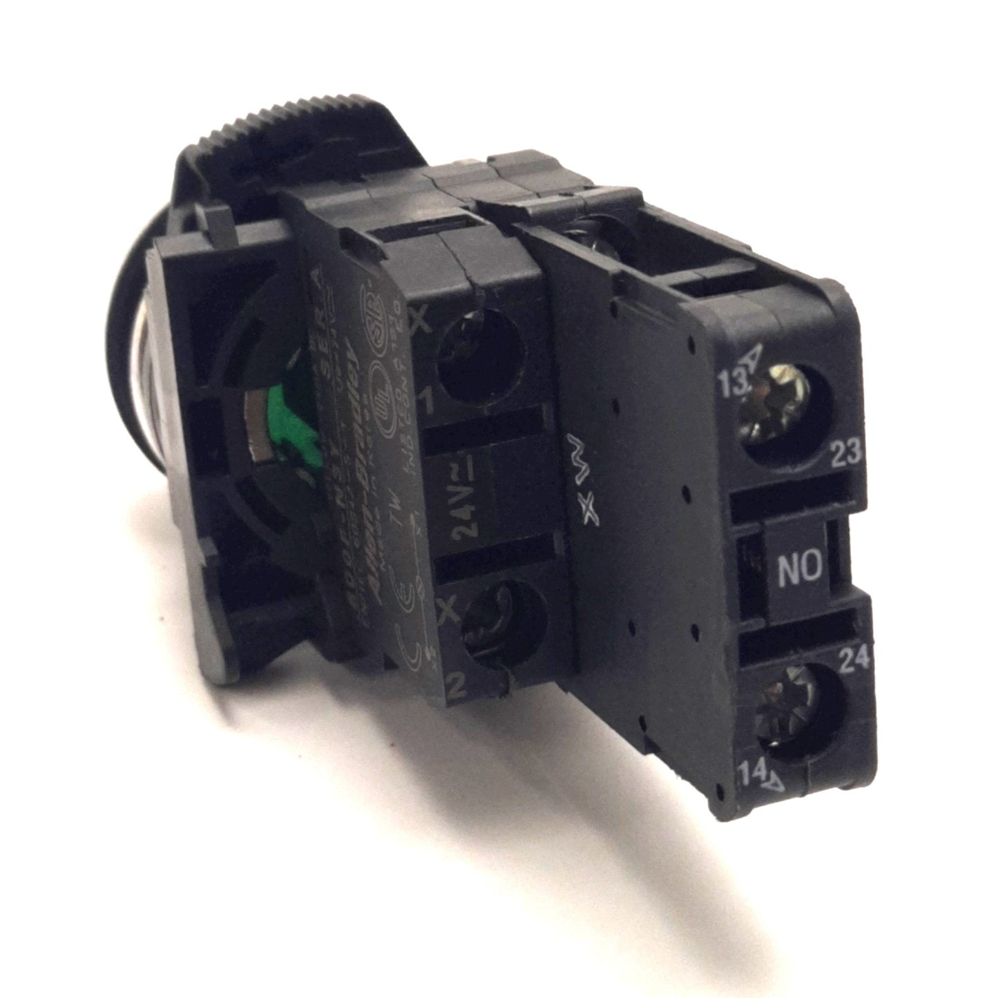 Used Allen Bradley 800FM-LF3 Illuminated Pushbutton With 800F-N3Y Light Block, Green