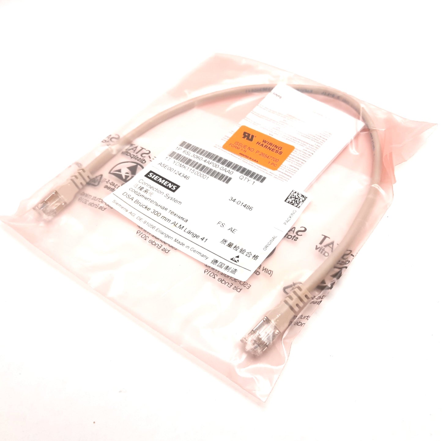 New Siemens 6SL3060-4AP00-0AA0 Sinamics Drive-CLiQ Cable, For S110 S120 Drives, 0.3m